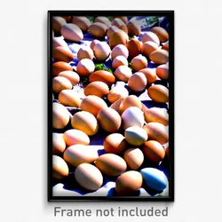 Pixel Art Poster - Tan Eggs (8 Bit Psychedelic Trippy Weird Video Game Print)
