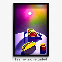 Pixel Art Poster - Plastic Taco (8 Bit Psychedelic Trippy Video Game Print)