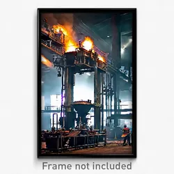 Pixel Art Poster - Massive Foundry (8 Bit Psychedelic Trippy Video Game Print)