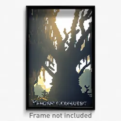 Pixel Art Poster - Thorny Conquest (8 Bit Psychedelic Trippy Video Game Print)