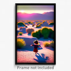 Pixel Art Poster - Adorable Desert (8 Bit Psychedelic Trippy Video Game Print)