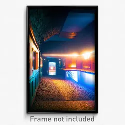 Pixel Art Poster - Underground Cabin (8 Bit Psychedelic Trippy Video Game Print)