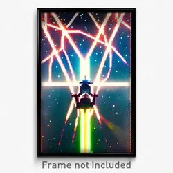 Pixel Art Poster - Gargantuan Star (8 Bit Psychedelic Trippy Video Game Print)