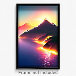 Pixel Art Poster - Flickering Island (8 Bit Psychedelic Trippy Video Game Print)