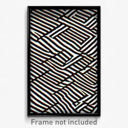 Pixel Art Poster - Striped Maze (8 Bit Psychedelic Trippy Video Game Print)