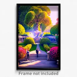 Pixel Art Poster - Grand Garden (8 Bit Psychedelic Trippy Video Game Print)