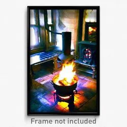 Pixel Art Poster - Enchanting Stove (8 Bit Psychedelic Trippy Video Game Print)