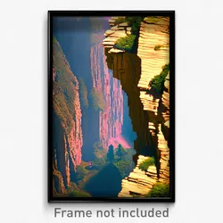 Pixel Art Poster - Gregarious Cliff (8 Bit Psychedelic Trippy Video Game Print)
