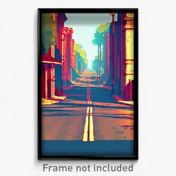 Pixel Art Poster - Rusty Avenue (8 Bit Psychedelic Trippy Video Game Print)