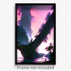 Pixel Art Poster - Warlike Brook (8 Bit Psychedelic Trippy Video Game Print)