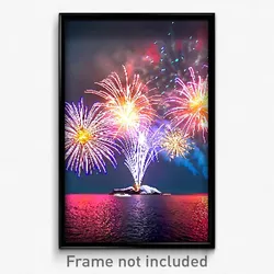 Pixel Art Poster - Arctic Fireworks (8 Bit Psychedelic Trippy Video Game Print)