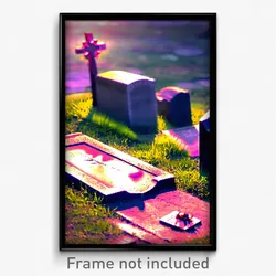 Pixel Art Poster - Basic Grave (8 Bit Psychedelic Trippy Weird Video Game Print)