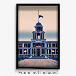 Pixel Art Poster - Long Academy (8 Bit Psychedelic Trippy Video Game Print)