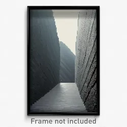 Pixel Art Poster - Gray Climb (8 Bit Psychedelic Trippy Weird Video Game Print)