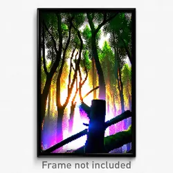 Pixel Art Poster - Vivacious Woods (8 Bit Psychedelic Trippy Video Game Print)