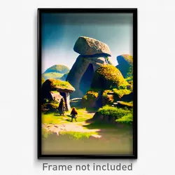 Pixel Art Poster - Unkempt Dolmen (8 Bit Psychedelic Trippy Video Game Print)