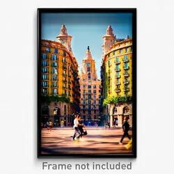 Pixel Art Poster - Adorable Barcelona (8 Bit Psychedelic Video Game Print)