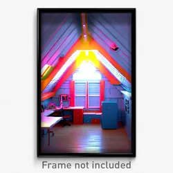 Pixel Art Poster - Silly Attic (8 Bit Psychedelic Trippy Weird Video Game Print)