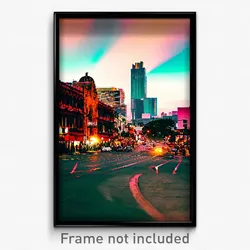 Pixel Art Poster - Velvety Mexican City (8 Bit Psychedelic Video Game Print)