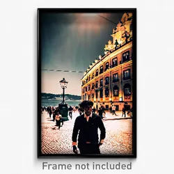Pixel Art Poster - Menacing Lisbon (8 Bit Psychedelic Trippy Video Game Print)