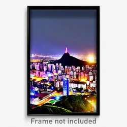 Pixel Art Poster - Flashy Brazilian City (8 Bit Psychedelic Video Game Print)