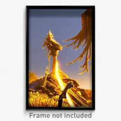 Pixel Art Poster - Golden Scar (8 Bit Psychedelic Trippy Weird Video Game Print)