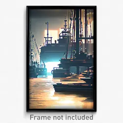 Pixel Art Poster - Agile Shipyard (8 Bit Psychedelic Trippy Video Game Print)
