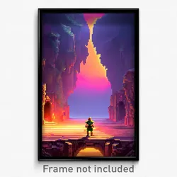 Pixel Art Poster - Admirable Chasm (8 Bit Psychedelic Trippy Video Game Print)