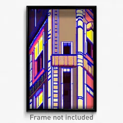 Pixel Art Poster - Candid Anime Architecture (8 Bit Video Game Print)