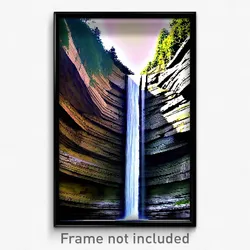Pixel Art Poster - Natural Ravine (8 Bit Psychedelic Trippy Video Game Print)