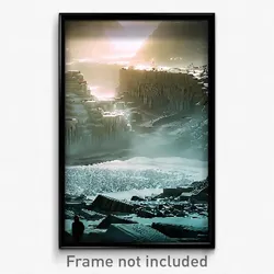 Pixel Art Poster - Frozen Quarry (8 Bit Psychedelic Trippy Video Game Print)