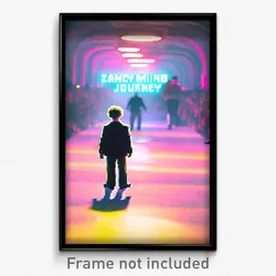 Pixel Art Poster - Zany Mind Journey (8 Bit Psychedelic Trippy Video Game Print)