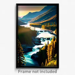 Pixel Art Poster - Majestic Creek (8 Bit Psychedelic Trippy Video Game Print)