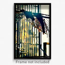 Pixel Art Poster - Tattered Drying Rack (8 Bit Psychedelic Video Game Print)
