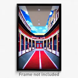Pixel Art Poster - Bountiful High School (8 Bit Psychedelic Video Game Print)