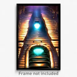 Pixel Art Poster - Bronze Sewer (8 Bit Psychedelic Trippy Video Game Print)