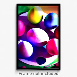 Pixel Art Poster - Flashy Eggs (8 Bit Psychedelic Trippy Weird Video Game Print)