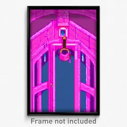 Pixel Art Poster - Pink Dungeon (8 Bit Psychedelic Trippy Video Game Print)