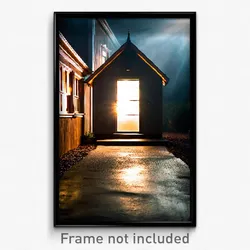 Pixel Art Poster - Captivating Outbuilding (8 Bit Psychedelic Video Game Print)