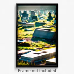 Pixel Art Poster - Rough Cemetery (8 Bit Psychedelic Trippy Video Game Print)