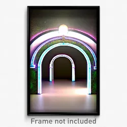 Pixel Art Poster - Glamorous Arch (8 Bit Psychedelic Trippy Video Game Print)
