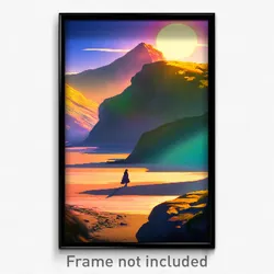 Pixel Art Poster - Artistic Promontory (8 Bit Psychedelic Video Game Print)