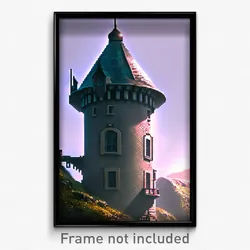Pixel Art Poster - Jaw Dropping Turret (8 Bit Psychedelic Video Game Print)