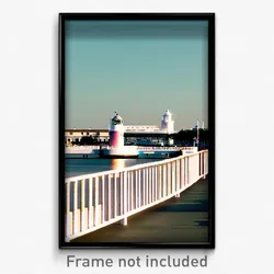 Pixel Art Poster - White Quay (8 Bit Psychedelic Trippy Weird Video Game Print)