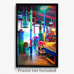 Pixel Art Poster - Whimsical Foundry (8 Bit Psychedelic Trippy Video Game Print)