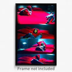 Pixel Art Poster - Red Bedlam (8 Bit Psychedelic Trippy Weird Video Game Print)