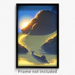 Pixel Art Poster - Nocturnal Mound (8 Bit Psychedelic Trippy Video Game Print)