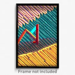 Pixel Art Poster - Zigzag Beach (8 Bit Psychedelic Trippy Video Game Print)