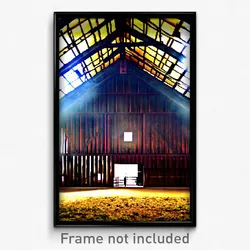 Pixel Art Poster - Large Barn (8 Bit Psychedelic Trippy Weird Video Game Print)
