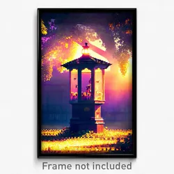 Pixel Art Poster - Secret Apiary (8 Bit Psychedelic Trippy Video Game Print)